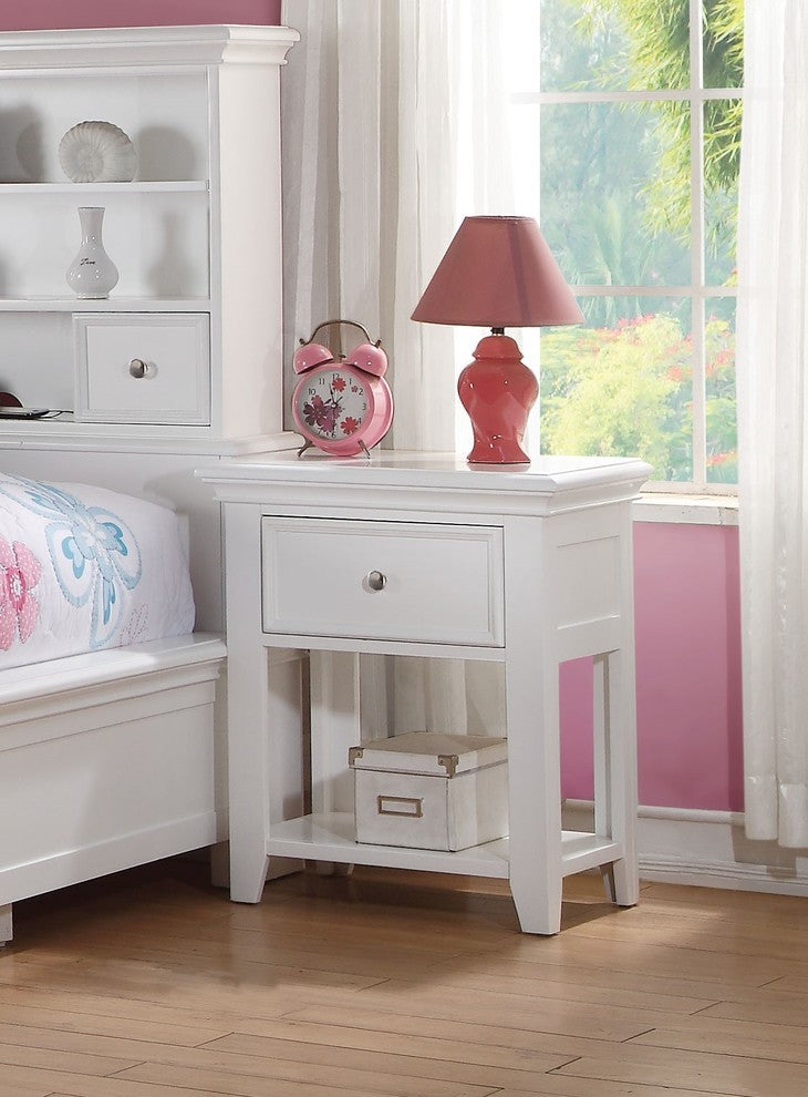 Lacey Nightstand With 1 Drawer, White