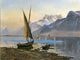 Tile Mural, Landscape By Fritz Edouard Huguenin-Lassauguette Ceramic, Glossy