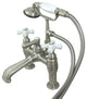 Kingston Brass 7" Deck Mount Tub Faucet With Hand Shower, Brushed Nickel