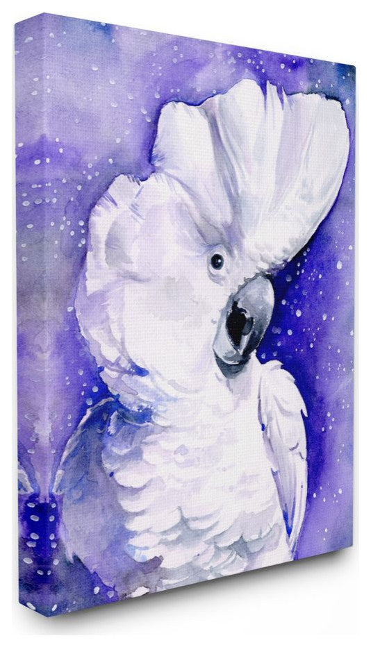 Space Bird Watercolor Animal Purple Painting, 30"x40"