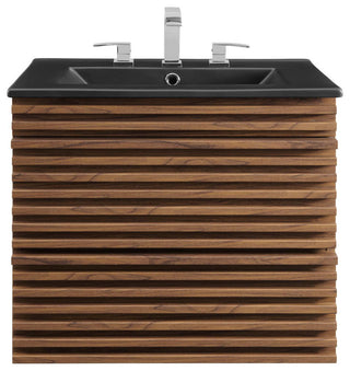 Render 24" Wall-Mount Bathroom Vanity - Walnut Black