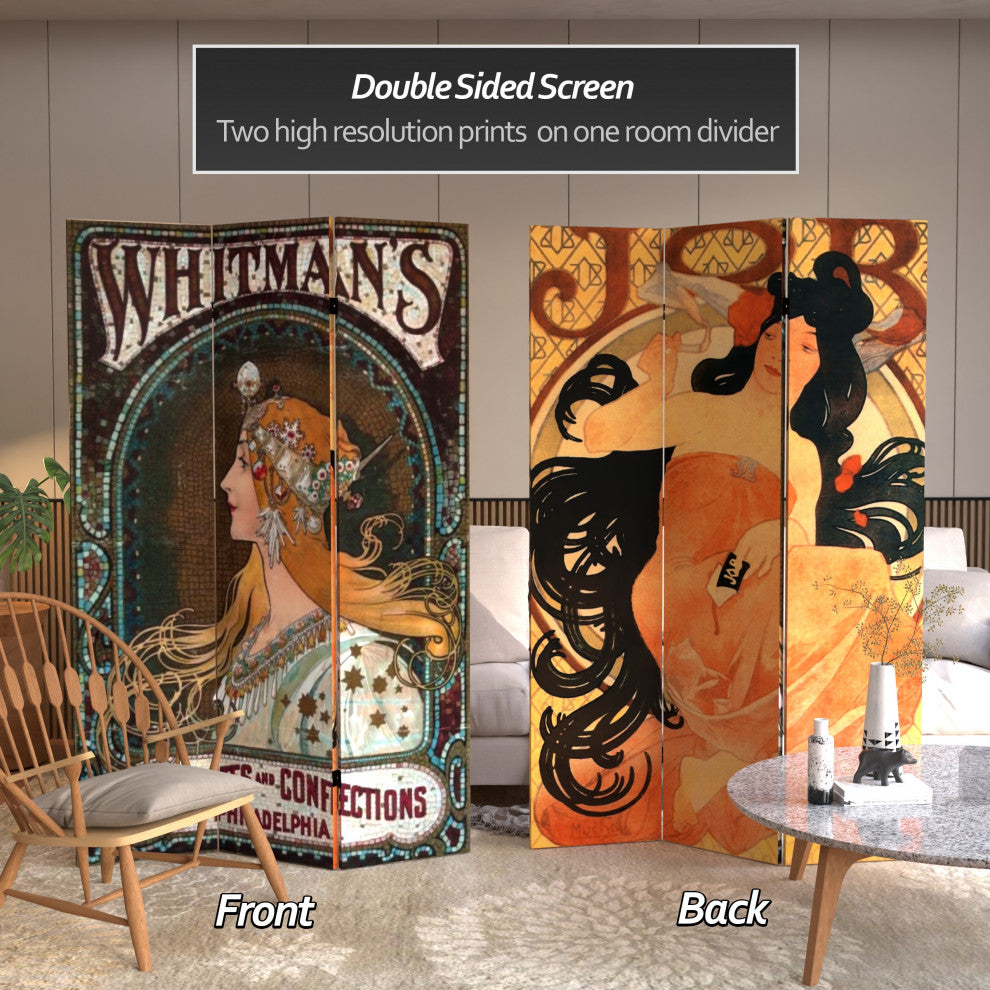 6' Tall Double Sided Confections Canvas Room Divider