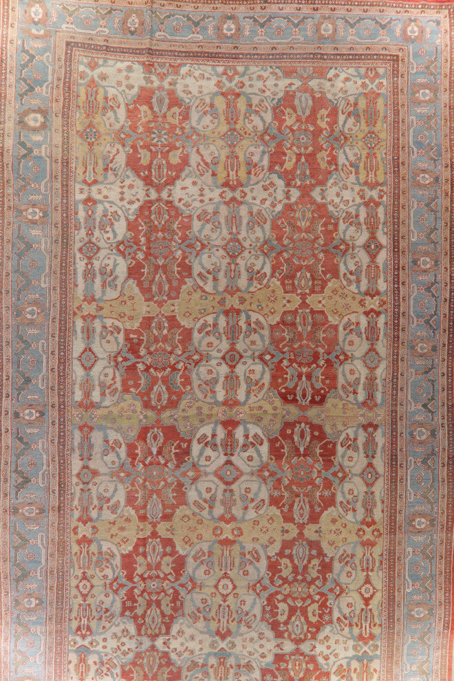 Consigned, Antique Faded Persian Traditional Handmade Area Rug, Beige, 13x24