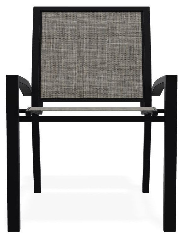 Kendall Sling Stackable Outdoor Dining Chair, Storm/Black