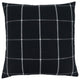 Large Plaid Design Down-Filled Throw Pillow, 20"x20", Black