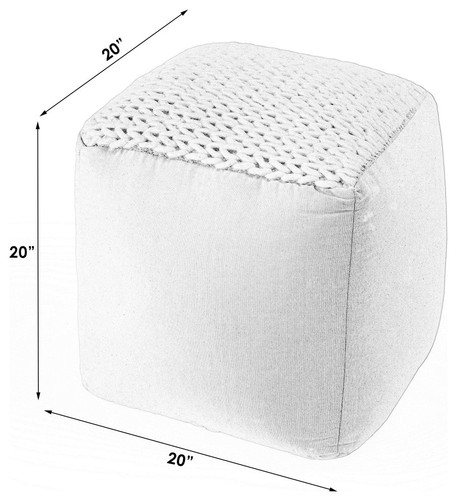 Fernandos Woven Cream Pouffe