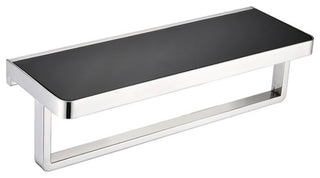 Bagno Bianca Glass Shelf, Towel Bar, Chrome