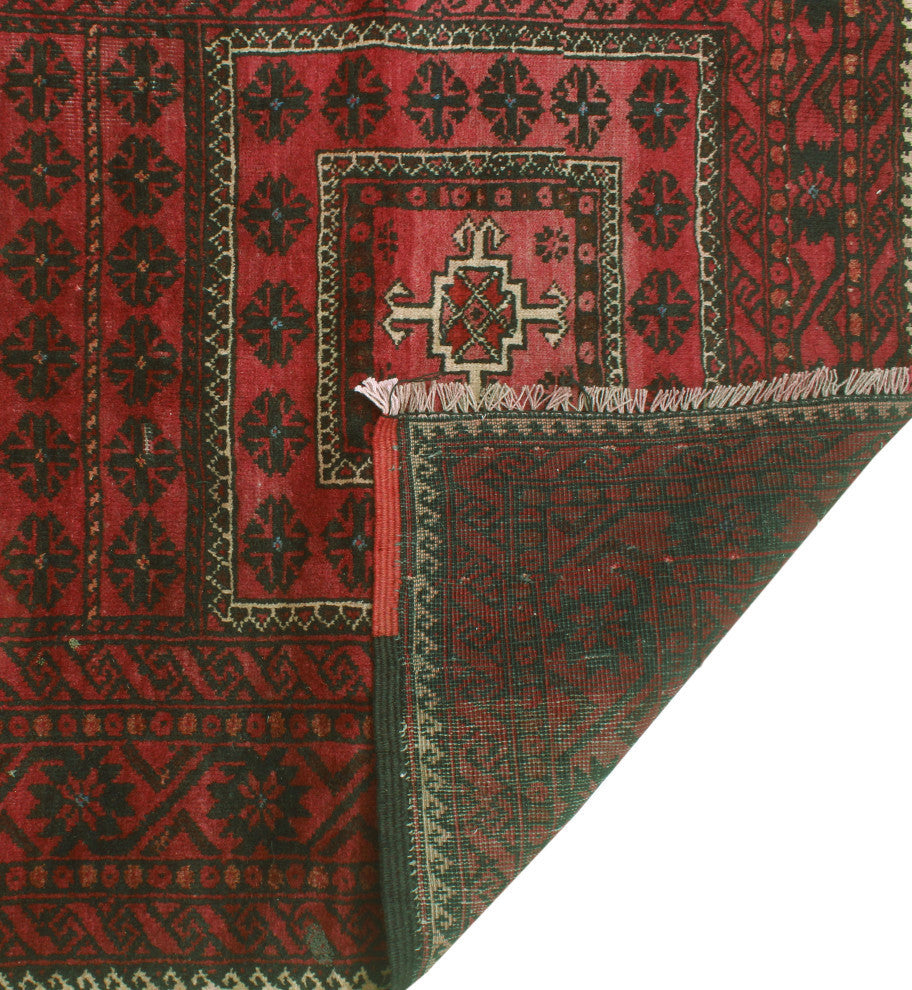 Vintage Distressed Leanne Burgundy/Charcoal Rug, 3'6x6'8