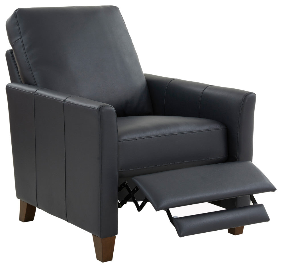 Penny Midnight Blue Faux Leather Modern Recliner