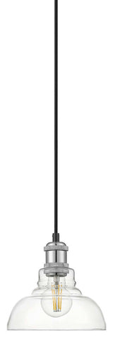 Golden Lighting 0305-S Carver 8"W Mini Pendant - Chrome / Clear