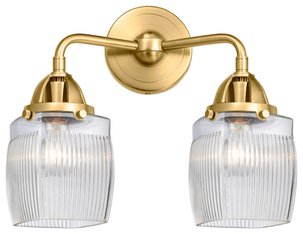 Innovations 288-2W-SG-G302 2-Light Bath Vanity Light, Satin Gold