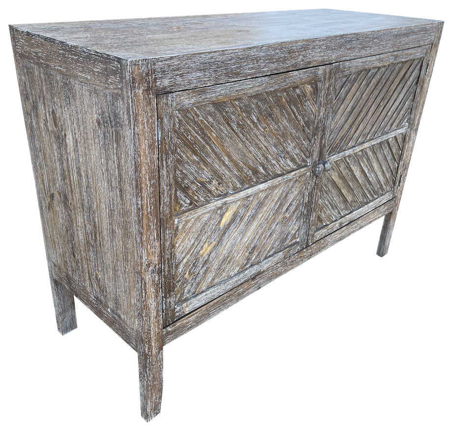 2 Door High Leg Accent Console With Door Detail, Brown