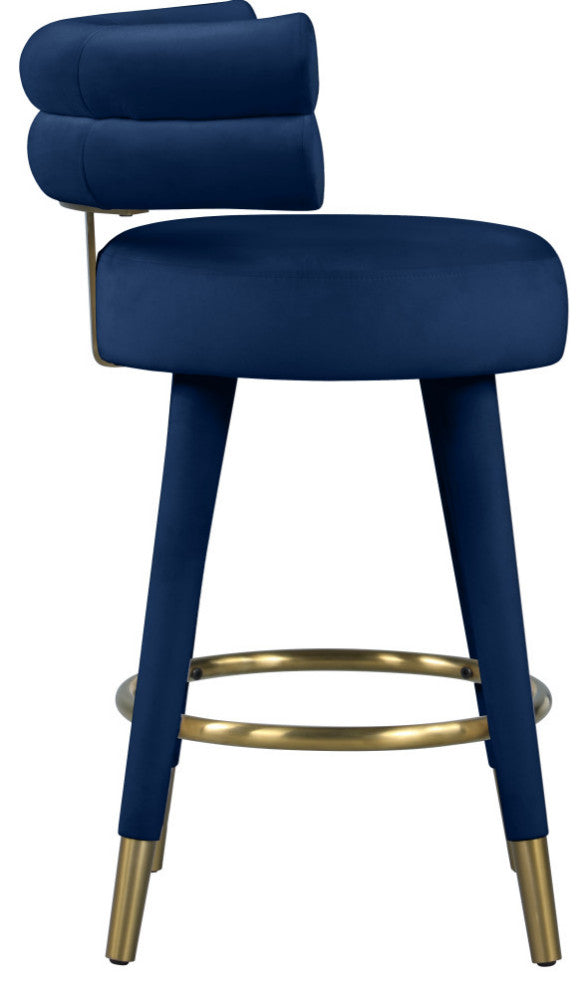 Fitzroy Velvet Upholstered Counter Height Stool (Set of 2)