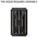Stained Solid Pine Wood Sliding Barn Door, Charcoal Black, 36"x84", X Series
