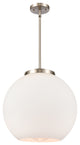 Athens Pendant, Brushed Satin Nickel, Matte White, Matte White