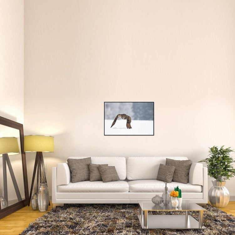 "Eurasian Eagle-Owl" Framed Canvas Giclee by Milan Zygmunt, 37x25"