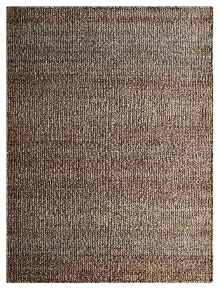 Hand Woven Jute Area Rug Solid Light Brown, [Rectangle] 3'x5'