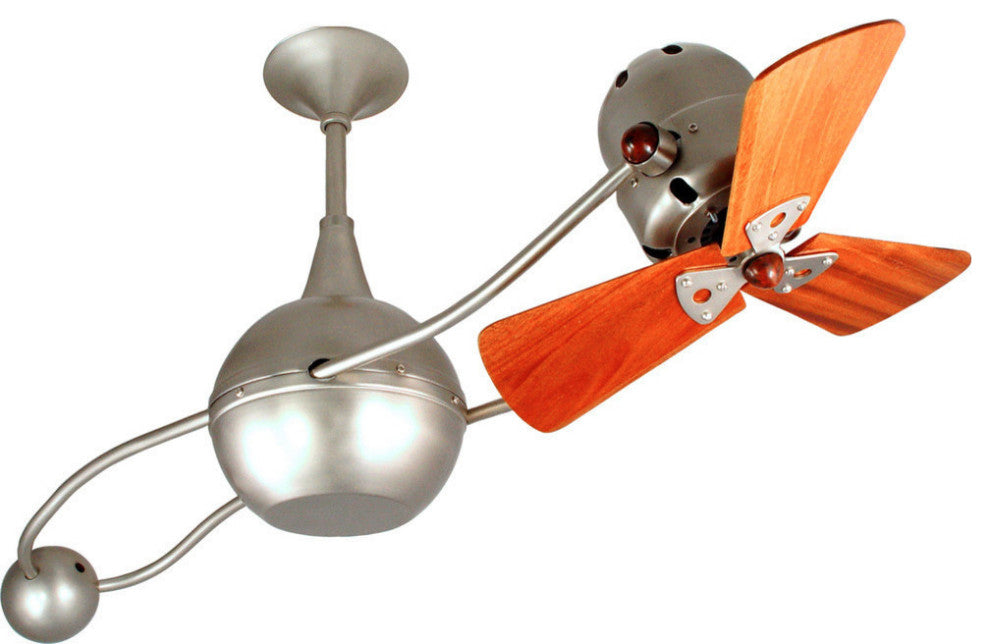 Brisa 2000 Rotational Ceiling Fan With Mahogany Blades, Brushed Nickel