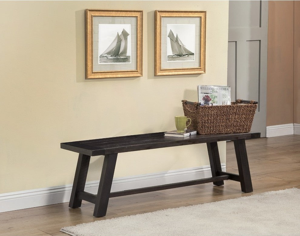 Benzara BM171831 Transitional Style Bench In Acacia Wood Gray