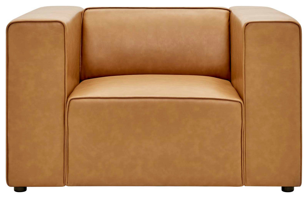 Mingle Vegan Leather Armchair, Tan