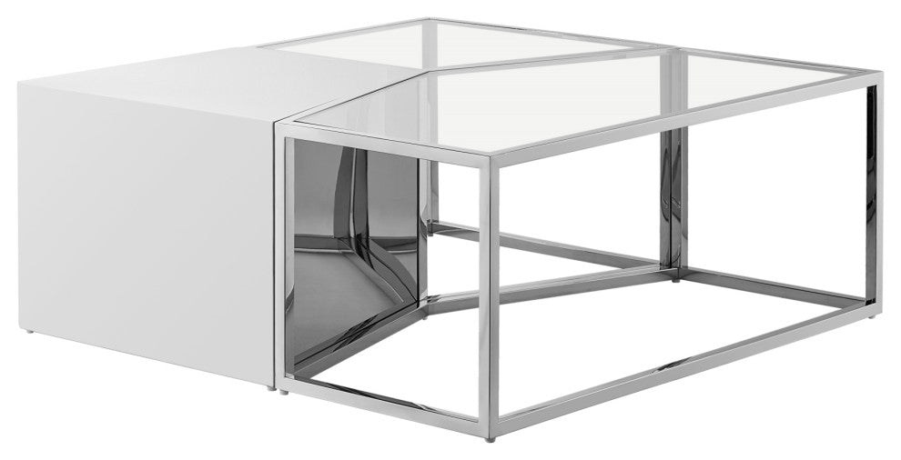 Inspired Home Thayer Table, 3 Pieces, Chrome