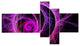 Exotic Pink Flower, Floral Art Canvas Print, 60"x32", 5 panels
