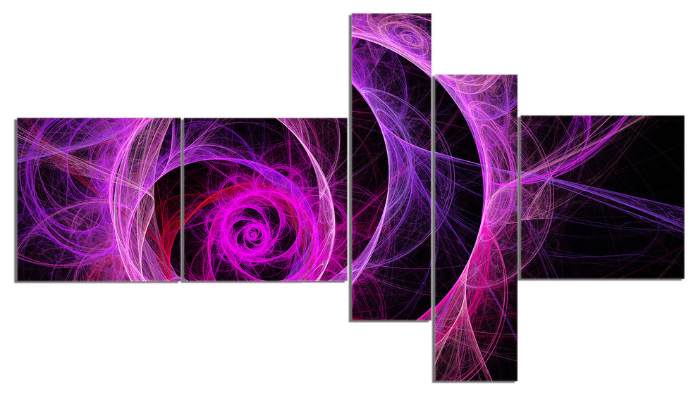Exotic Pink Flower, Floral Art Canvas Print, 60"x32", 5 panels