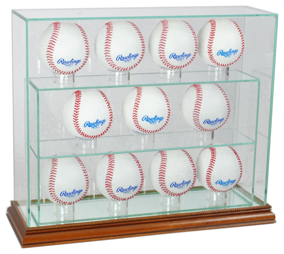 11 Baseball Upright Display Case, Walnut