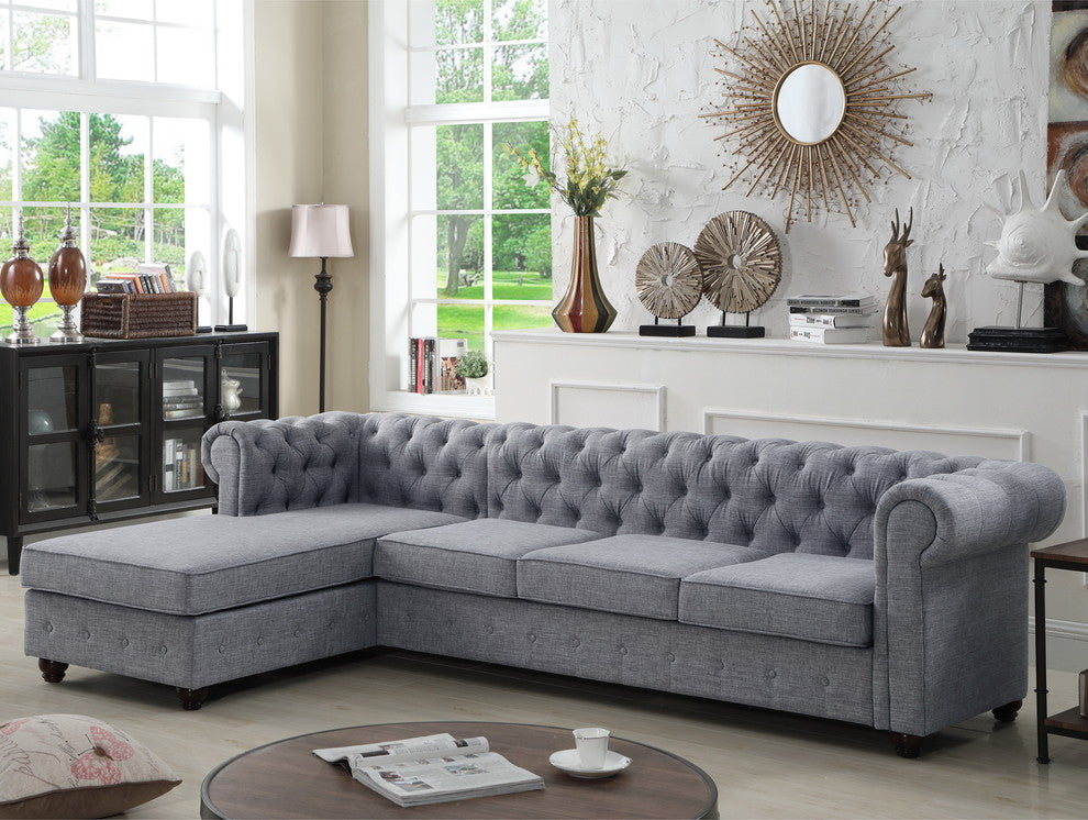 Gracia Sectional Sofa, Gray