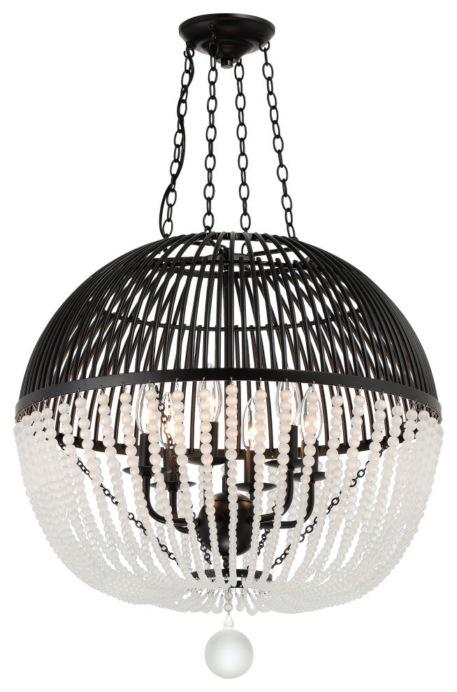 Duval 6 Light Matte Black Pendant