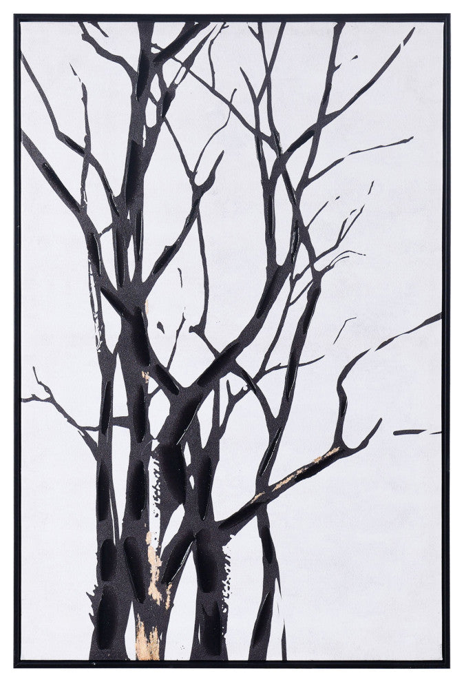 Tree Study II Hand Embellished Framed Canvas Art, 24"Wx35"H2"D