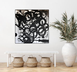"Junk Drawer" Framed Canvas by Giant Art 20"x20"