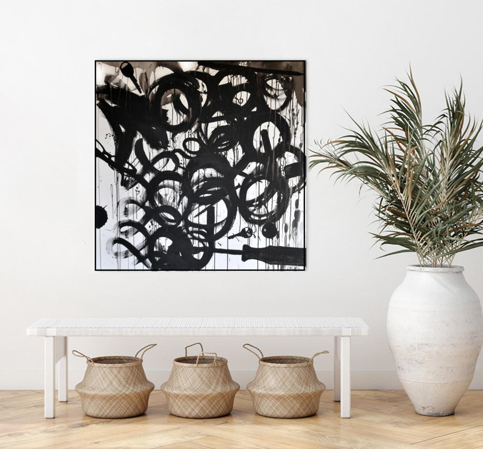 "Junk Drawer" Framed Canvas by Giant Art 20"x20"