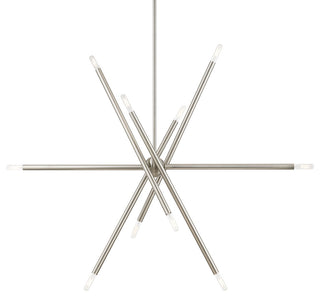 Soho 10 Light Brushed Nickel Linear Chandelier