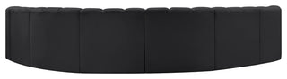 Arc Vegan Leather Upholstered 8-Pc. Inward Curved Modular Sectional, Black