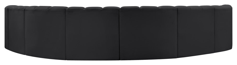 Arc Vegan Leather Upholstered 8-Pc. Inward Curved Modular Sectional, Black