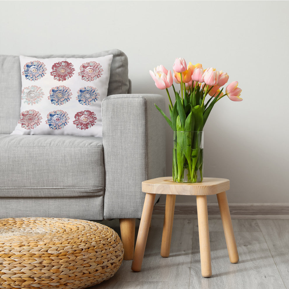 Gypsy Floral Decorative Throw Pillow, Ligonberry Red, 20"x20"
