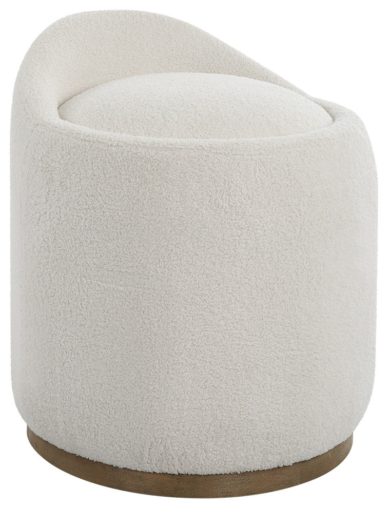 Swirl Swivel Sheepskin Ottoman