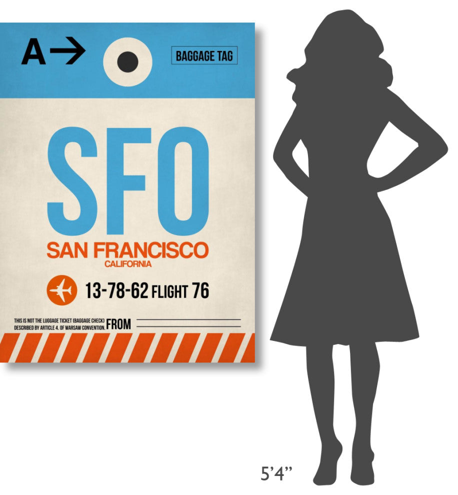 "SFO San Francisco Luggage Tag 1" Fine Art Print