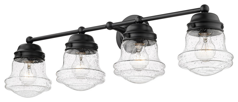 Zlite 736-4V-MB 4-Light Vanity, Clear Seedy