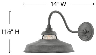 Hinkley Troyer Small Wall Mount Lantern, Aged Zinc