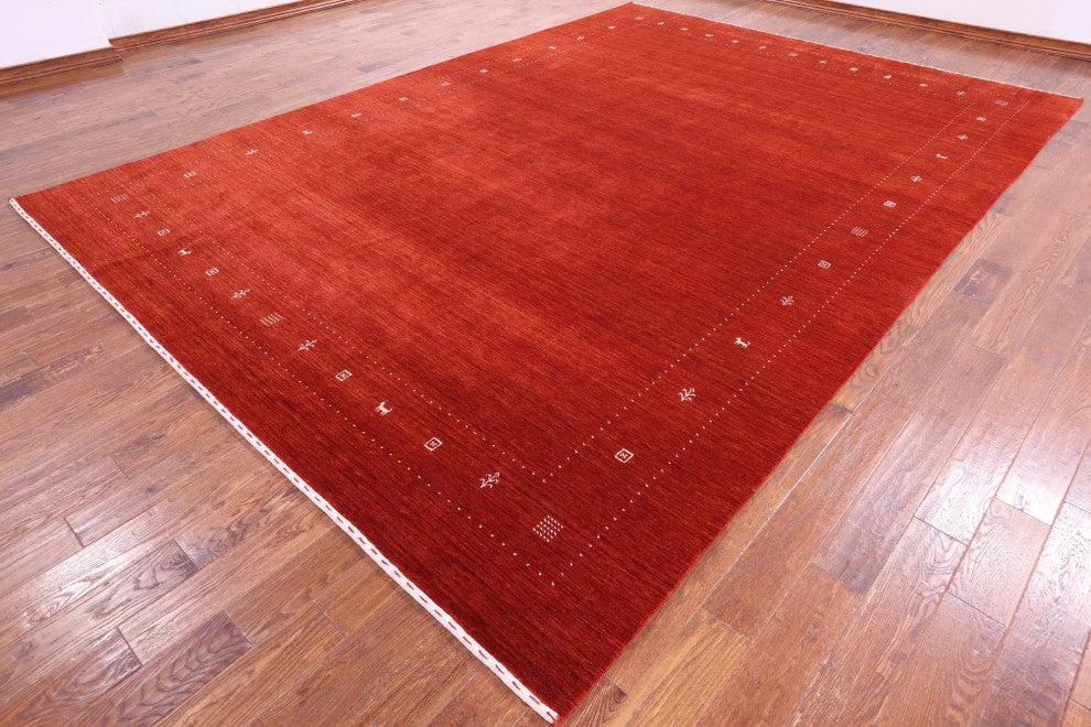 9' 11" X 13' 11" Persian Gabbeh Handmade Wool Rug Q11377