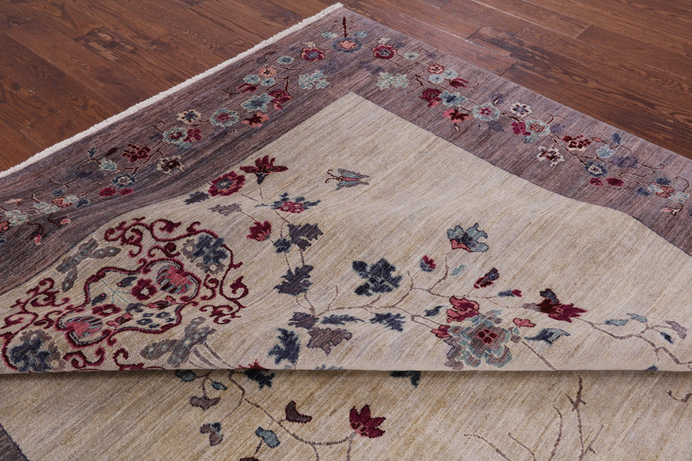 9' 0" X 11' 10" William Morris Handmade Wool Rug Q9436