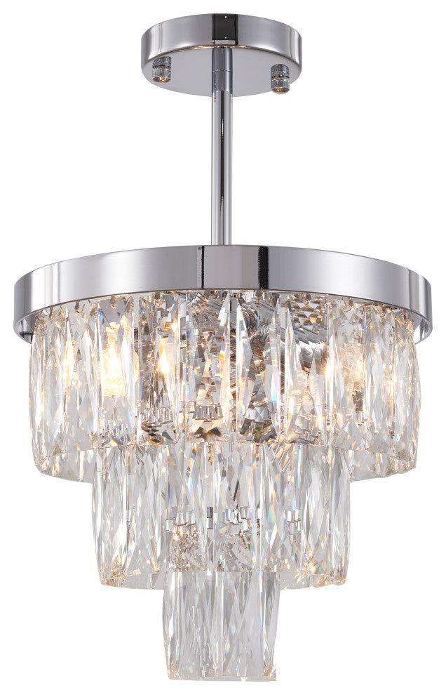 BETHEL INTERNATIONAL OC37C12CH 4-Light Chandelier, Chrome