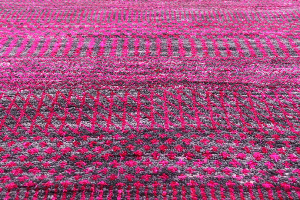 10' Round Wool and Silk Hand Knotted Super Savannah Gabbeh Rug Q8635