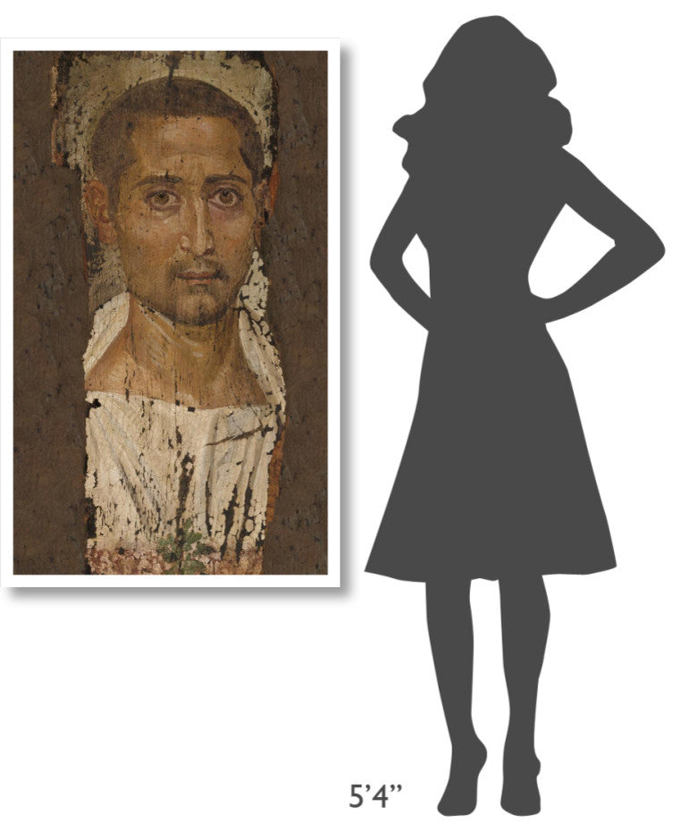 "Mummy Portrait of a Bearded Man" Paper Art, 28"x46"