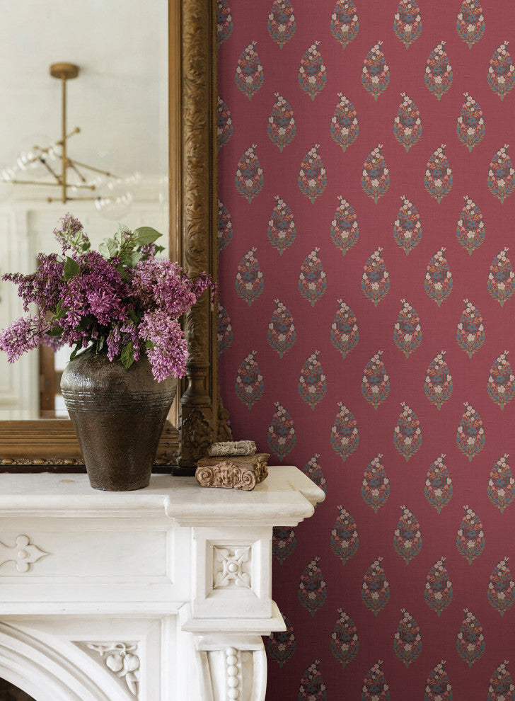Paisley Burgundy Wallpaper
