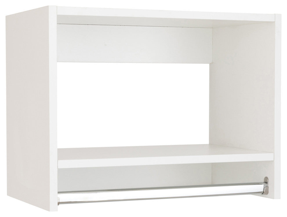 Modular Closets  Tall Hanging Wood Closet Organizer Unit, White, 18" Wide
