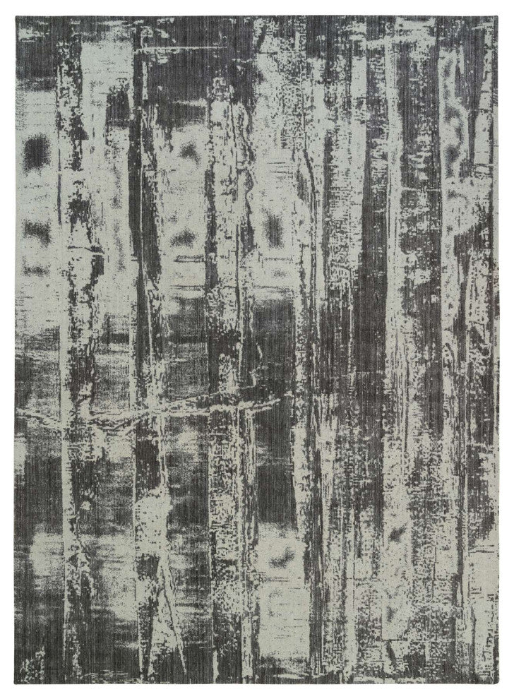 Black, Modern Design, Wool and Silk, Hand Loomed, Oversized, Rug, 12'0" x 18'1"