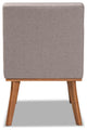 Christel Mid-Century Gray Fabric and Walnut Brown Wood Dining Chair